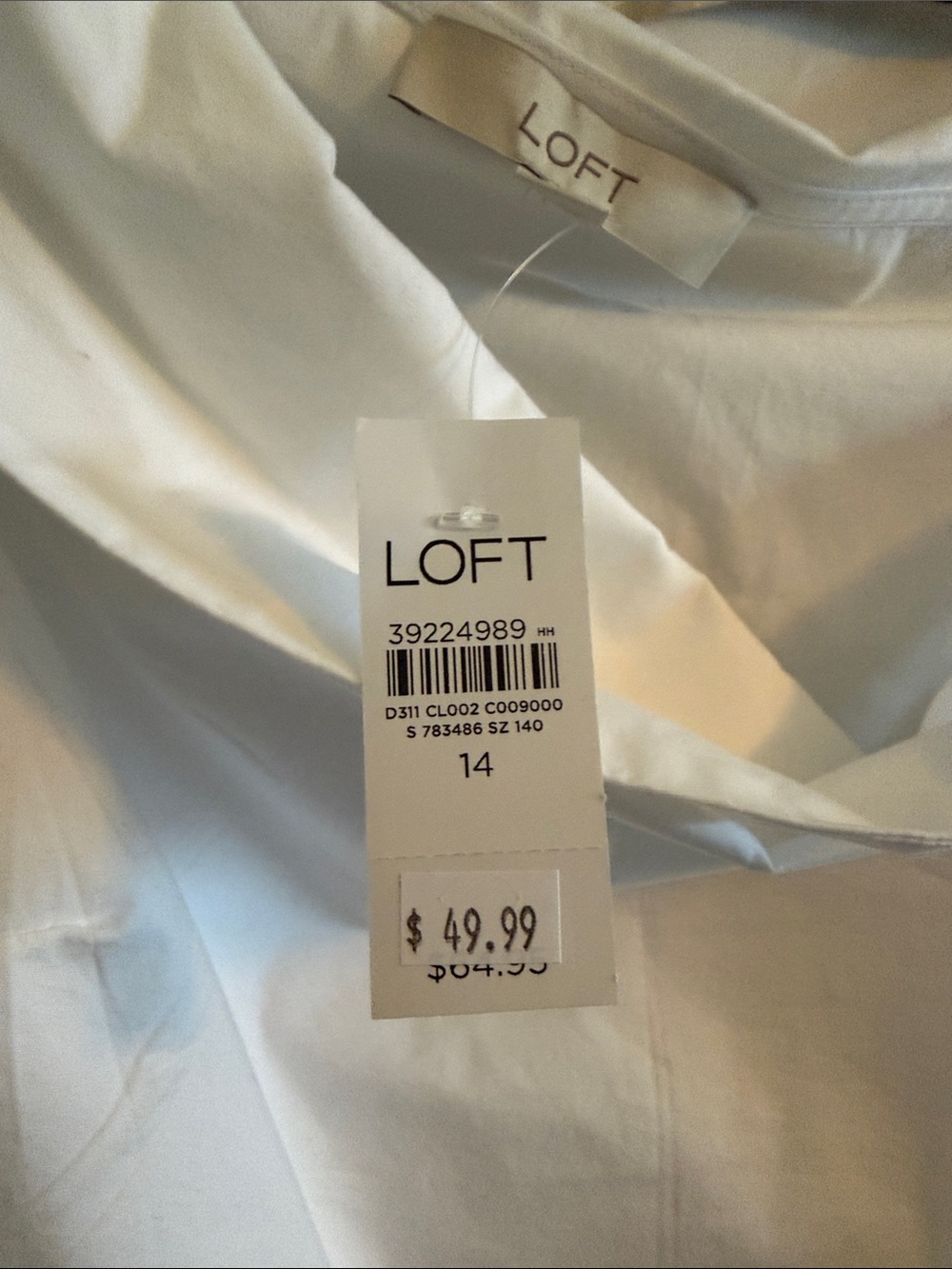 LOFT White One-Shoulder Tie-Detail Camisole - Picture 2 of 7